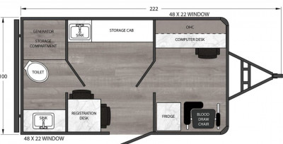 Featherlite 20-Foot Mobile Medical Testing Lab, with Water and Power