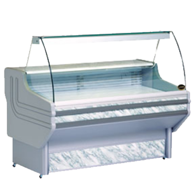 Ginny's 150 5ft Slim-Line Deli Curved Glass Display With Refrigerated Under Storage