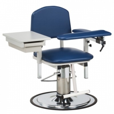 Clinton H Series 6320 Blood Drawing Chair W/ Padded Flip Arm & Drawer | 300 lbs cap.