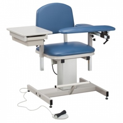 Clinton Power 6342 Blood Drawing Chair W/Padded Flip Arm & Drawer | 375 lb Cap.