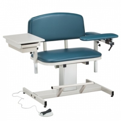 Clinton Power 6352 Blood Chair, Extra Wide, Padded Flip Arm & Drawer | 375 Lb Cap.