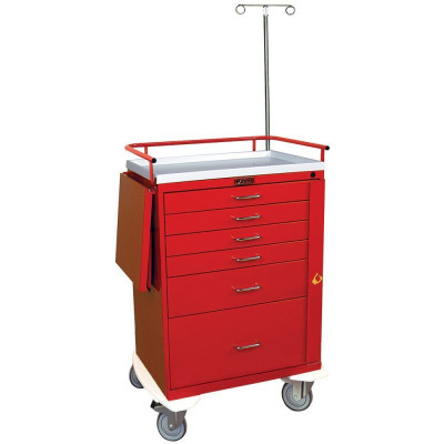Harloff 6401 Six Drawer Classic Emergency Cart, Specialty Package 