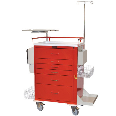 Harloff 6411 Super-Stat Latex-Free Emergency Response Cart - Steel Construction