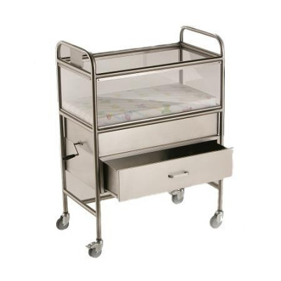 Novum 9000X17T Millenium 9000 Stainless Steel Bassinet W/ 15 In. Wide Mattress