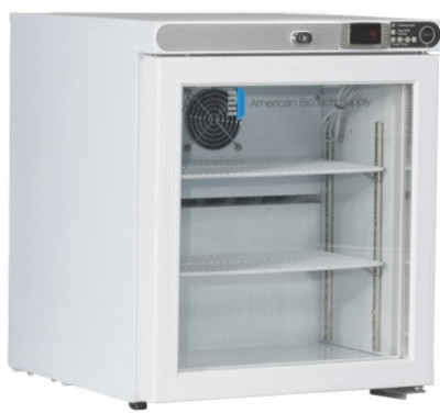 American BioTech ABT-HC-UCFS-0104G Premier Freestanding Glass Door Undercounter / Countertop Refrigerator