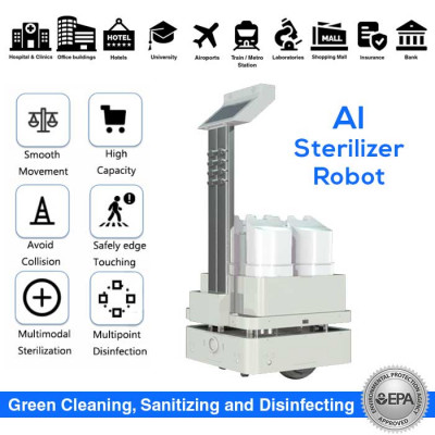 SIFSOF SIFROBOT-7.0  Automatic UV and Spraying Disinfection AI Sterilizer Robot