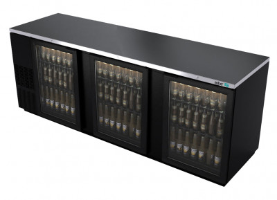 Asber 95 USA Black-Finish Glass Door Back Bar cooler - 1302 Cans ABBC-94G