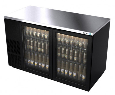 Asber USA 59 Black-Finish Glass Door Back Bar cooler - 852 Cans ABBC-58G