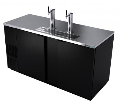 Asber USA 69 Black-Finish Direct Draw Beer Cooler 3 Keg ADDC-68