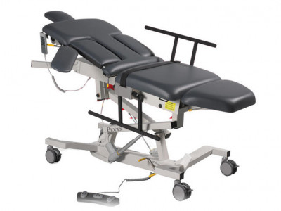 BIODEX MEDICAL SOUND PRO HEIGHT ADJUSTABLE ULTRASOUND AND ECHOCARDIOGRAPHY TABLE W/ CARDIAC SCANNING CUTOUT