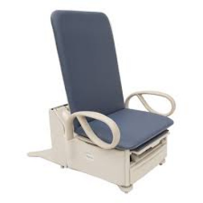 BREWER FLEX ACCESS EXAM TABLE with standard upholstery and Pneumatic Back, Pelvic Tilt, Drawer Warmer & Outlet base.