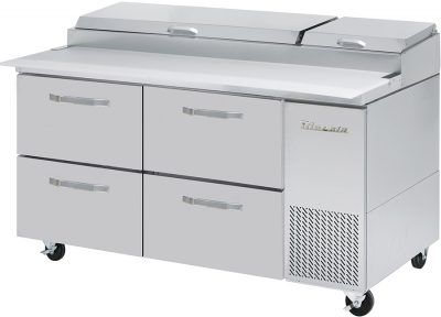 Blue Air BAPP67-D4-HC All Stainless Pizza Prep Table with 4 Drawers