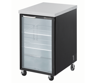 Blue Air BBB23-1BG-HC 1 Glass Door Back Bar Cooler, Black Finish Exterior, W23in.