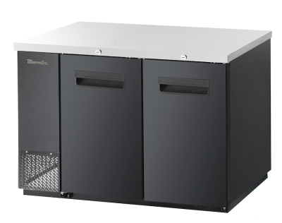 Blue Air BBB59-2B-HC 2 Doors Back Bar Cooler, Black Finish Exterior, W59in.