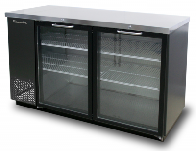 Blue Air BBB59-2SG-HC 2 Glass Doors Back Bar Cooler, S/Steel Exterior, W59in.
