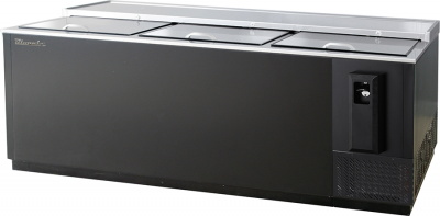 Blue Air BBC-80B-HC Bottle Cooler 3 slide tops, Black Finish Exterior, W80in.