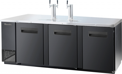 Blue Air BDD90-4B-HC 3 Doors Keg cooler, Black Finish Exterior, 4 1/2 Barrels W90in.