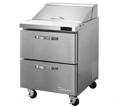 Blue Air BLPT28-D2-HC 28in. Sandwich Prep Table with 2 Drawers