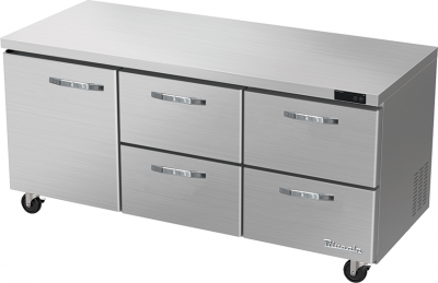 Blue Air BLUR72-D4RM-HC 72in. Undercounter Refrigerator with 4 Drawers and 1 Solid Door on the Left