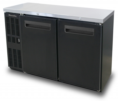 Blue Air BNB-48BT-HC 2 Door Narrow Back Bar Cooler,  Black Finish Exterior, W48in.