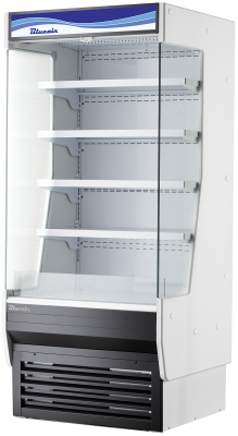 Blue Air BOD-48G-HC 48in Vertical Open Display Case, Glass Side Panel