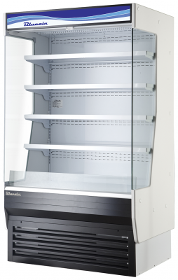 Blue Air BOD-72G-HC 72in. Vertical Open Display Case, Glass Side Panel