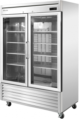 Blue Air BSR49G-HC 2 Glass Doors Stainless Refrigerator, Bottom Mounted