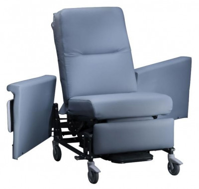 CHAMPION 86 SERIES BARIATRIC RELAX RECLINER TRANSPORTER 500LB CAPACITY W/ SWING-AWAY ARMS. Manual. Cranberry.