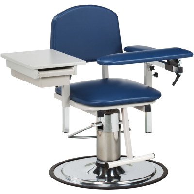 CLINTON 6320 H-SERIES, PADDED, BLOOD DRAWING CHAIR W/ PADDED FLIP ARM & DRAWER