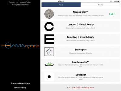 Complete Vision Testing System (iPad, app, filters, glasses, and stand included)