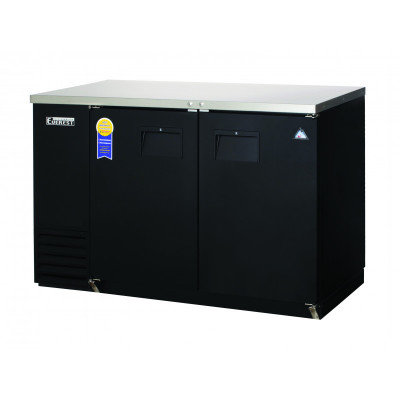 Everest EBB48 2 Door Back Bar Cooler, 48in. - Black Exterior