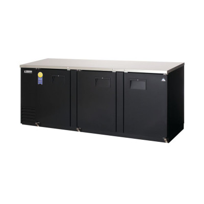 Everest EBB90 3 Door Back Bar Cooler, 90in. - Black Exterior