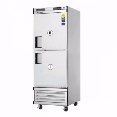Everest EBWRFH2 1 Section Wide Half Door (1/2 Ref & 1/2 Fzr) Dual Temp, 29 1/4in.
