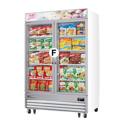 Everest EMGF36 2 Glass Door Freezer, 36 cu ft