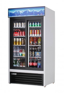 Everest EMGR33 2 Door Refrigerator Merchandiser (Sliding), 33 cu ft