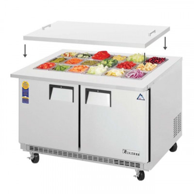 Everest EOTP2 2 Door Open Top Prep Table, 47 1/2in (Mega Top)