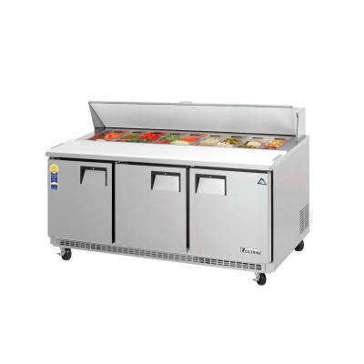 Everest EPBNR3 3 Door Sandwich Prep Table, 71 1/2in.