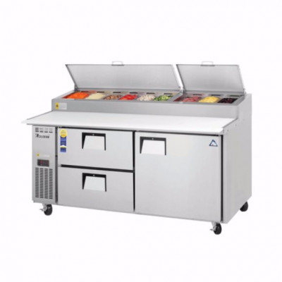 Everest EPPR2-D2 2 Section 1 Door & 2 Drawer Combo Pizza Prep Table, 71 1/2in.