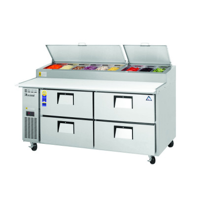 Everest EPPR2-D4 2 Section 4 Drawer Pizza Prep Table, 71 1/2in.