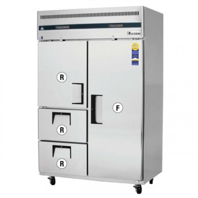 Everest ESRF2D2 2 Section - 1 Half Dr & 2 Drawer (LFT; Ref), 1 Full Dr (RT; Fzr) Dual Temp, 49 3/4in.