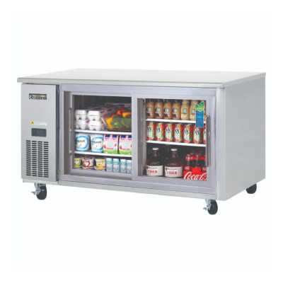 Everest ETGR2 2 Glass Door Undercounter Refrigerator (Sliding), 59 1/2in.