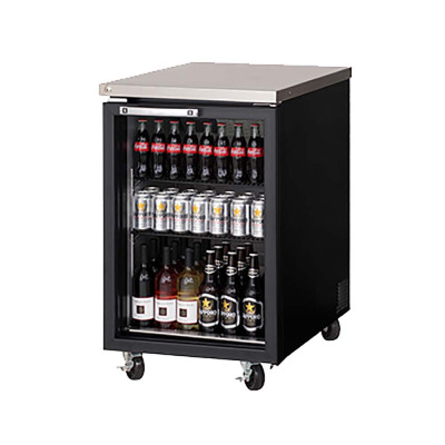 Everest EBB23G 1 Glass Door Back Bar Cooler, 23in - Black Exterior