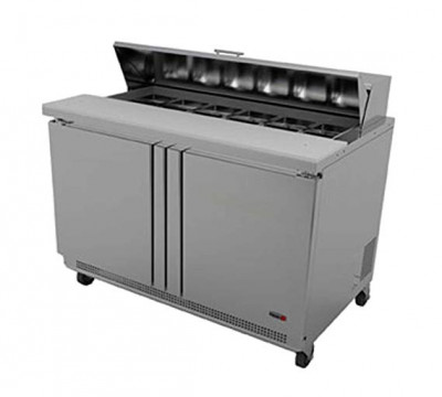 Fagor 48 Stainless Salad/Sandwich Prep Table-12 Pans, FST-48-12