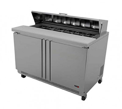 Fagor 60 Stainless Salad/Sandwich Prep Table-8 Pans, FST-60-8