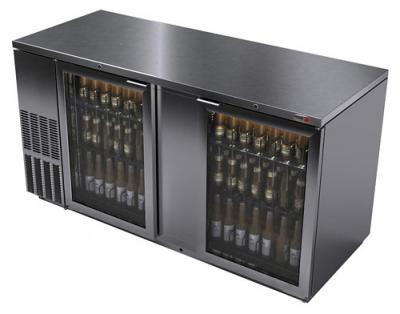 Fagor 69 SS w/glass door Back Bar Cooler- 1014 Cans, FBB-69GS