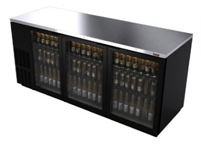 Fagor 79 Black w/glass door Back Bar Cooler- 1092 Cans, FBB-79G