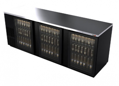 Fagor 95 Black w/glass door Back Bar Cooler- 1302 Cans, FBB-95G