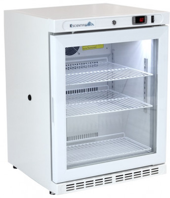 K2 Scientific K204GDR 4 cu ft Medical / Lab / Vaccine Undercounter Glass Door Refrigerator