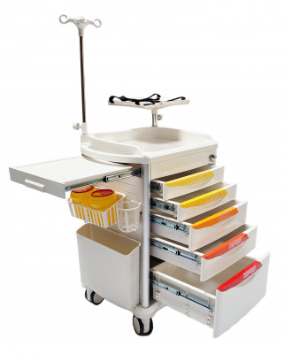 MS3C-400CR,  Lite Emergency Hospital Crash Cart with Accessory Package