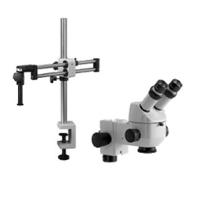 Motic K-500 Stereo Microscope on Clamping Ball Bearing Boom Stand